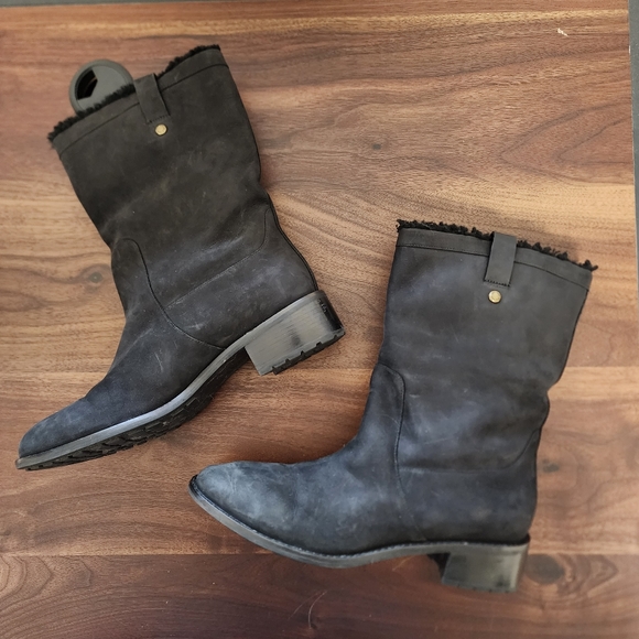 Cole Haan Jessup Moto Black Suede Boots - Picture 6 of 11